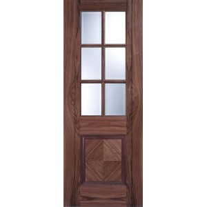 Walnut Barcelona 1 Panel 6 Light Clear Glazed...