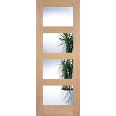 Oak Contemporary 4 Light Clear Glazed Door