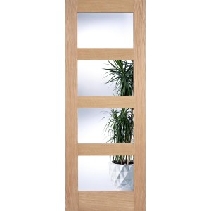 Oak Contemporary 4 Light Clear Glazed Door 78