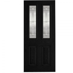 GRP Black Malton Glazed Door 80