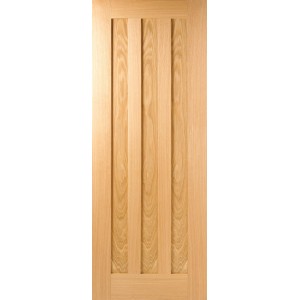 Oak Idaho 3 Panel Pre-Finished Fire Door 78