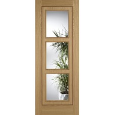 Oak Inlay 3 Light Glazed Door