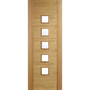Oak Carini 5 Light Clear Glazed Door 78