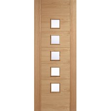 Oak Carini Pre-Finished 5 Light Clear Glazed Door