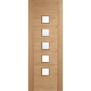 Oak Carini Pre-Finished 5 Light Clear Glazed Door 78