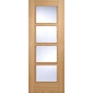 Oak Vancouver 4 Light Clear Glazed Fire Door 78