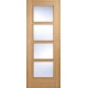 Oak Vancouver 4 Light Clear Glazed Fire Door