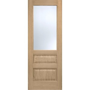 Oak Contemporary 1 Light/2 Panel Frosted Glazed...