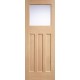 Oak DX 30's Style Frosted Glazed Door