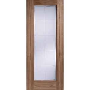 Walnut Seville 1 Light Frosted Glazed Pre-Finished Door 78