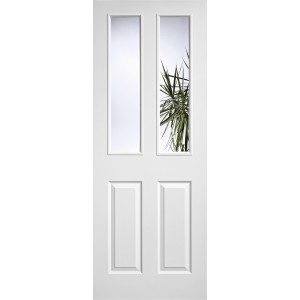 Composite Textured 2 Panel 2 Light Clear Glazed Door 78