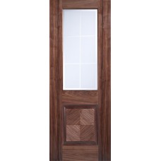 Walnut Valencia 1 Panel 1 Light Frosted Glazed Pre-Finished Door