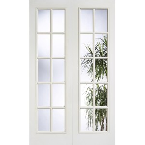 Composite 10 Light Clear Glazed Door Pair 78