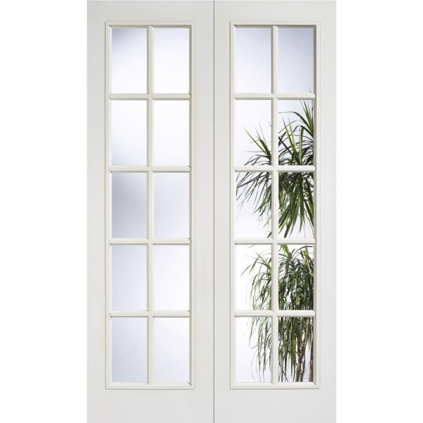 Composite 10 Light Clear Glazed Door Pair 78