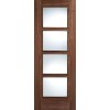 Walnut Vancouver 4 Light Clear Glazed Fire Door 78