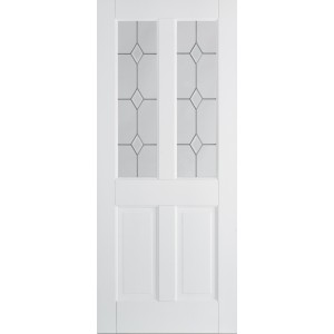 White Primed Canterbury 2 Panel 2 Light Diamond Bevelled...