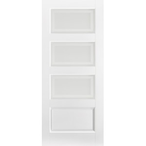 White Primed Contemporary 3 Glazed 1 Panel Door 78
