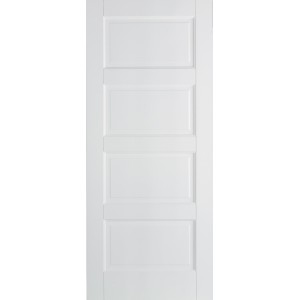 White Primed Contemporary 4 Panel Fire Door 78