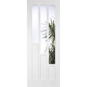 White Primed Coventry 3 Light Clear Glazed Door 78