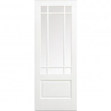 White Primed Downham Clear Glazed Door