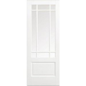 White Primed Downham Clear Glazed Door 78