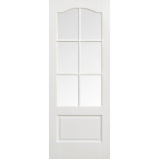 White Primed Kent 6 Light Clear Glazed Door