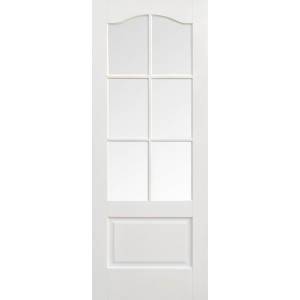 White Primed Kent 6 Light Clear Glazed Door 78