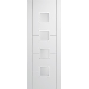 White Primed Vancouver 4 Light Clear Glazed Door 78