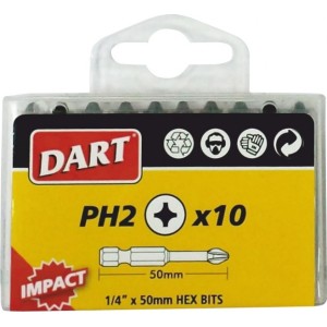 DART PH3 50mm Impact Driver Bit - Pack 10