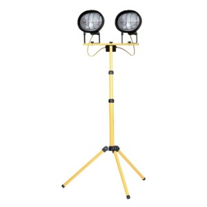 Defender Two Halogen Task Light Heads 230V 400W with a Telescopic Tripod