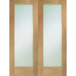Oak Pattern 10 Pair with Clear Glass 1981x1067x40mm