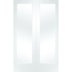 White Primed Pattern 10 Pair with Clear Glass 1981x1168x40mm