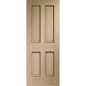Victorian Oak 4 Panel Fire Door with Raised Mouldings...