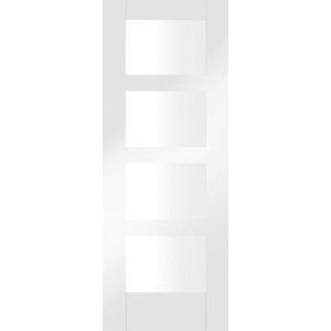 Shaker White Primed 4L with Clear Glass 2040x726x40mm