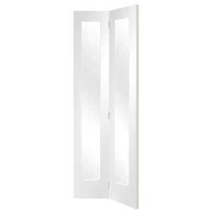 Pattern 10 White Primed Bi-Fold with Clear Glass...