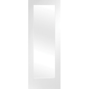 Pattern 10 White Primed Fire Door with Clear Glass...