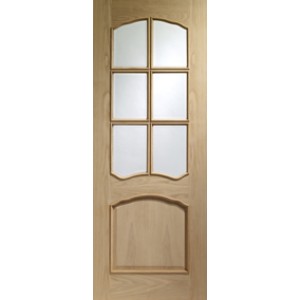 Riviera Oak with Clear Glass & Raised Mouldings...