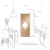 Sassari Oak with Clear Glass 1981x762x35mm