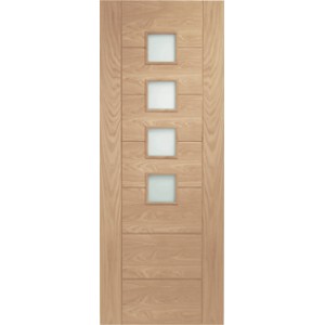 Palermo Oak Fire Door with Obscure Glass 1981x762x35mm
