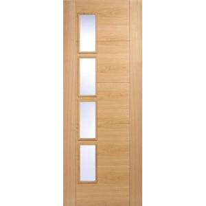 Oak Vancouver Offset 4 Light Clear Glazed Door 78