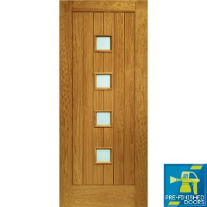 Oak Siena Timber Doorset with Obscure Glass 1981x838x44mm