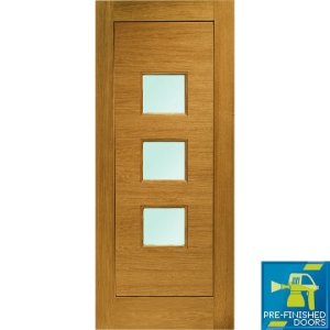 Oak Turin Timber Doorset with Obscure Glass 1981x838x44mm