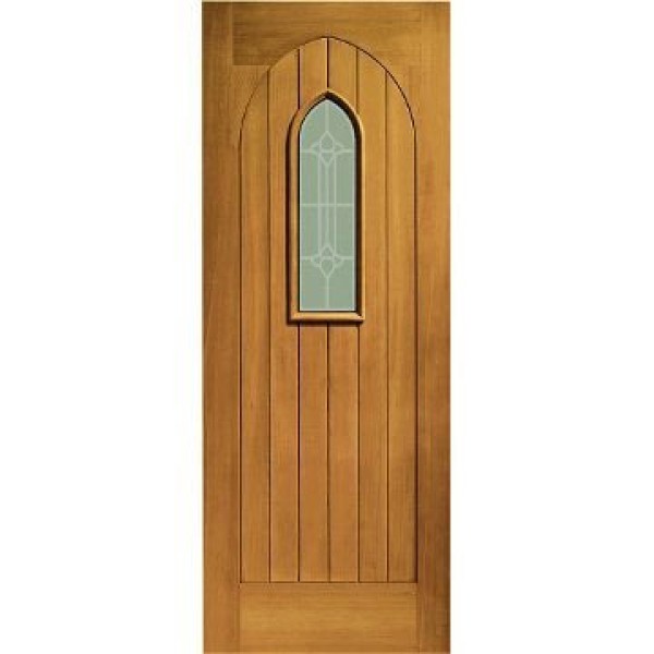 Oak Westminster Timber Doorset with Decorative Glass...