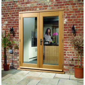 Oak La Porte French Doorset 4' Brass 1190x2074mm