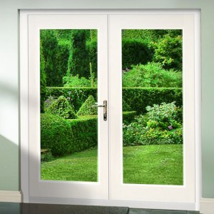 White La Porte French Doorset 4' Brass 1190x2074mm