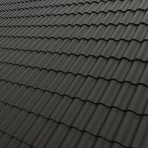 Round Top Concrete Roof Tile Black