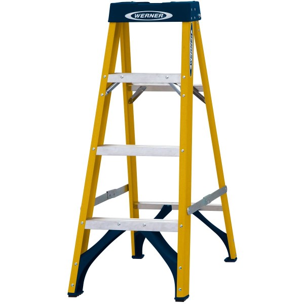 Werner Fibreglass Swingback Stepladder 4 Tread