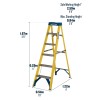 Werner Fibreglass Swingback Stepladder 6 Tread