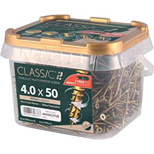 C2 Strong-Fix 4.0x50mm PZ2 CSK - ZYP Tub 800 Yellow