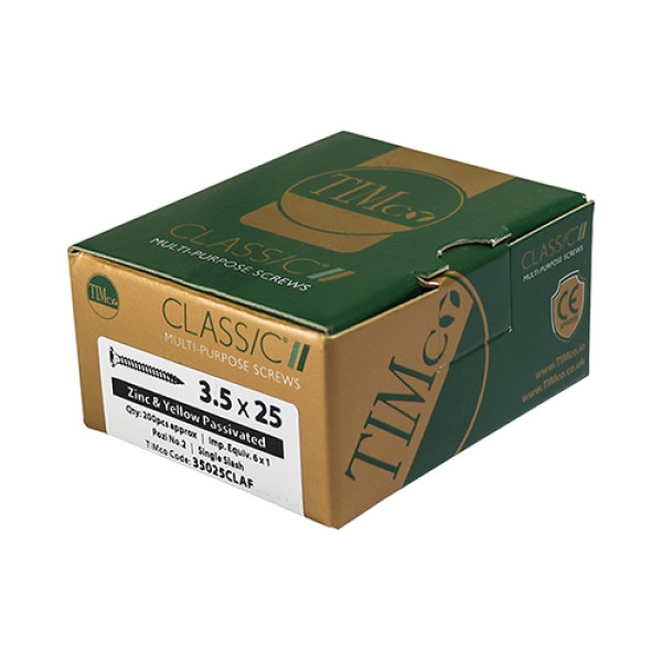 Classic MP Screw PZ1 CSK - ZYP 3.0x25mm Box 200 Yellow